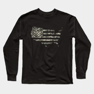 USA Flag - Urban Camo Long Sleeve T-Shirt